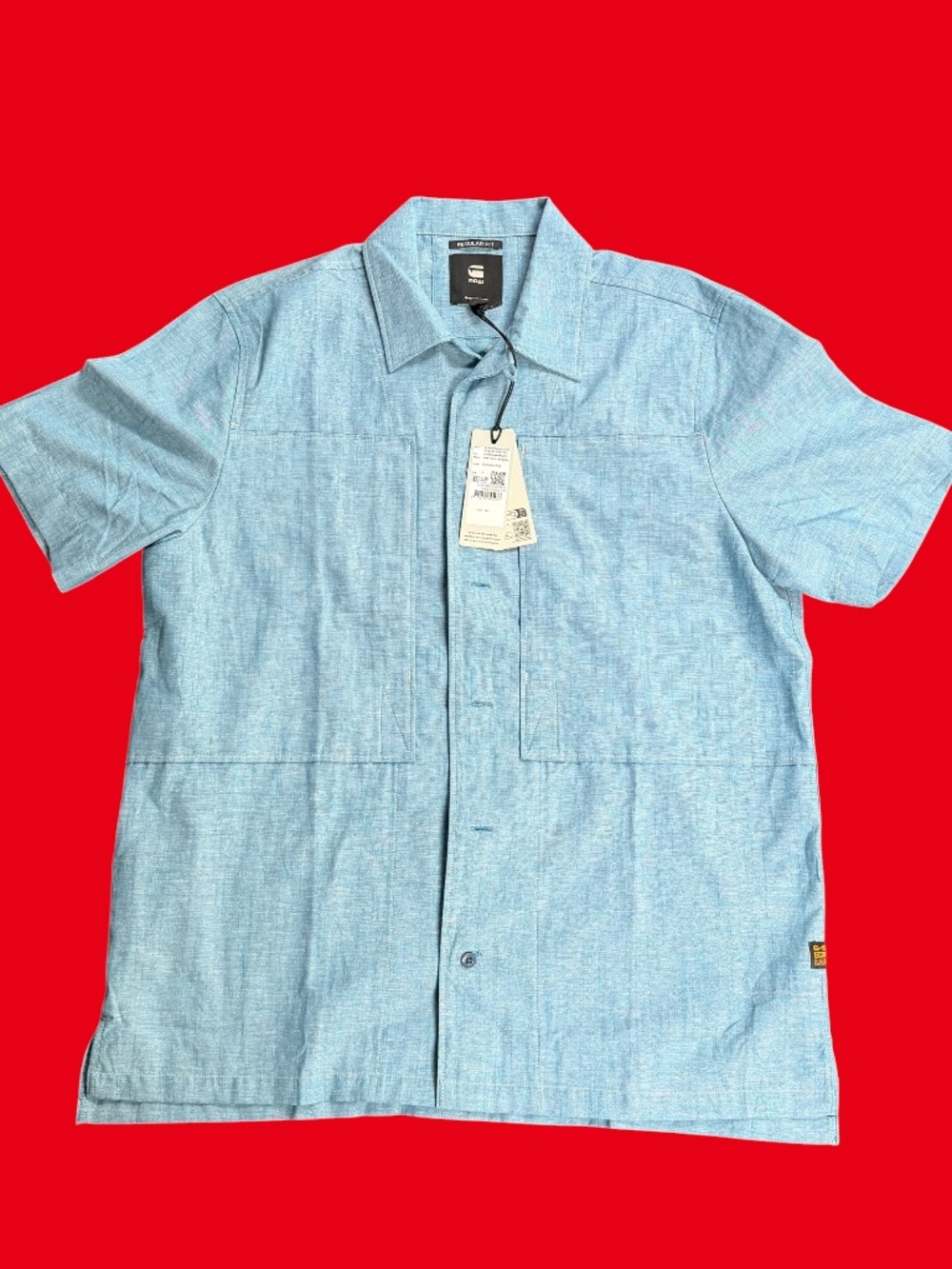 G-Star Workwear Resort Shirt in Blue Size: L
